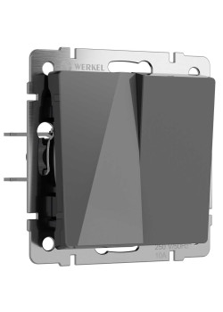 Выключатель Werkel двухклавишный проходной графит акрил W1122044 4690389197468