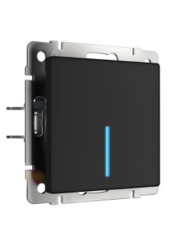 Сенсорный выключатель одноклавишный Wi-Fi Werkel с подсветкой черный W4510108 4690389171253