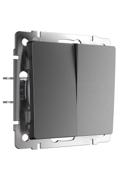 Перекрестный выключатель Werkel двухклавишный графит матовый W1123064 4690389196898