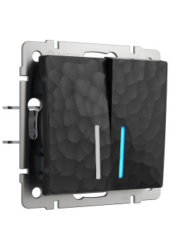 Выключатель Werkel Hammer двухклавишный с подсветкой черный W1220108 4690389162374