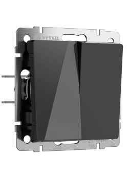 Выключатель Werkel двухклавишный черный акрил W1120048 4690389197642