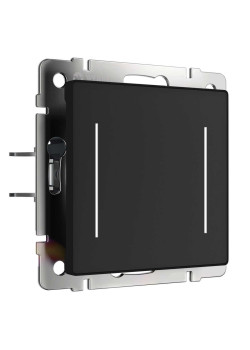 Сенсорный умный выключатель двуклавишный Werkel черный W4523008 4690389197963