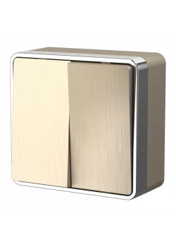 Выключатель двухклавишный Werkel Gallant шампань рифленый W5020010 4690389164149