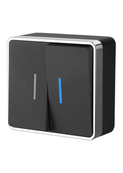 Выключатель двухклавишный Werkel Gallant (черный/хром) W5020135 4690389164224