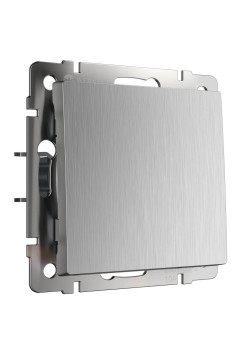 Выключатель одноклавишный проходной Werkel cеребряный рифленый W1112009 4690389158902