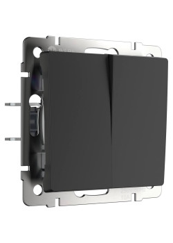 Выключатель Werkel двухклавишный проходной черный матовый W1122008 4690389156724