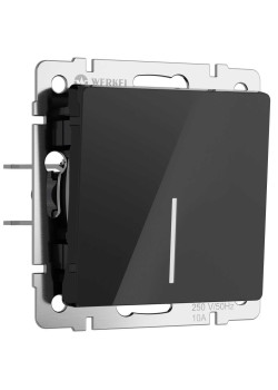 Выключатель Werkel одноклавишный проходной с подсветкой черный акрил W1112148 4690389197635