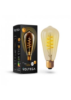 Лампа светодиодная диммируемая Voltega E27 4W 2000К прозрачная VG10-ST64GE27warm4W-FB 7077