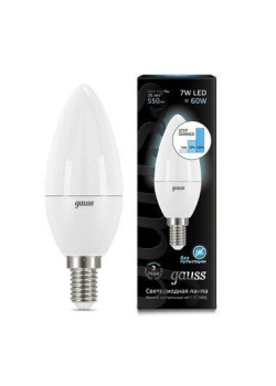 Лампа светодиодная диммируемая Gauss E14 7W 4100K матовая 103101207-S