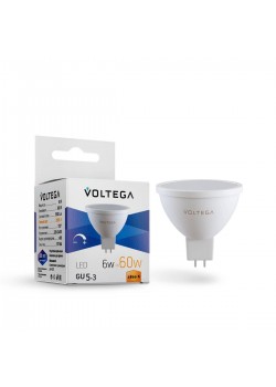Лампа светодиодная диммируемая Voltega GU5.3 6W 2800K матовая VG2-S1GU5.3warm6W-D 7170