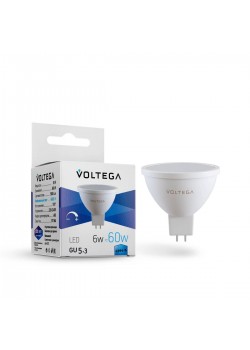 Лампа светодиодная диммируемая Voltega GU5.3 6W 4000K матовая VG2-S1GU5.3cold6W-D 7171