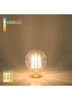 Лампа светодиодная филаментная диммируемая Elektrostandard E27 9W 4200K прозрачная a048382