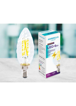 Лампа светодиодная филаментная Ambrella light E14 6W 6400K прозрачная 202126