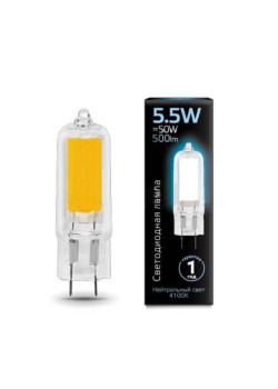 Лампа светодиодная Gauss G4 5.5W 4100K прозрачная 107807205