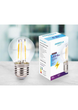 Лампа светодиодная филаментная Ambrella light E27 6W 4200K прозрачная 203915