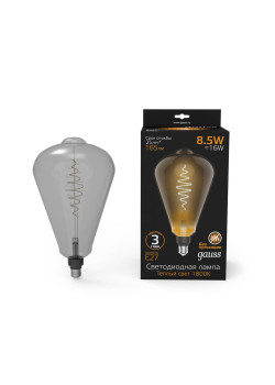 Лампа светодиодная филаментная Gauss E27 8,5W 1800K серая 157802005