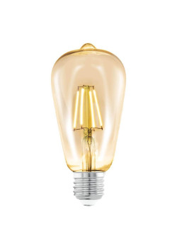 Лампа светодиодная филаментная Eglo E27 4W 2200К янтарь 11521