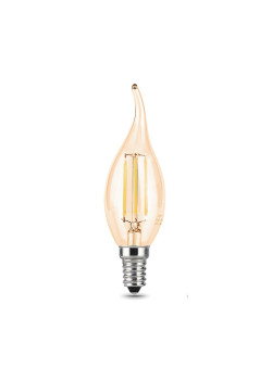 Лампа светодиодная филаментная Gauss E14 5W 2700K золотая 104801005