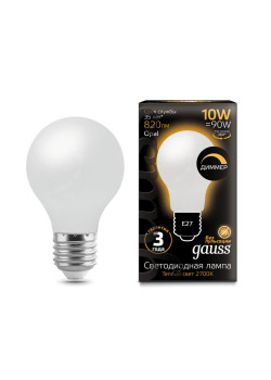 Лампа светодиодная диммируемая Gauss филаментная E27 10W 2700К матовая 102202110-D