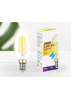 Лампа светодиодная филаментная Ambrella light E14 6W 3000K прозрачная 202114