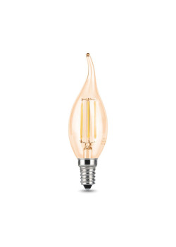 Лампа светодиодная филаментная Gauss E14 5W 4100K золотая 104801805