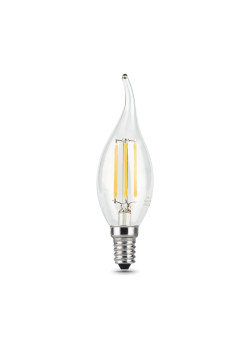 Лампа светодиодная филаментная Gauss E14 7W 4100К прозрачная 104801207