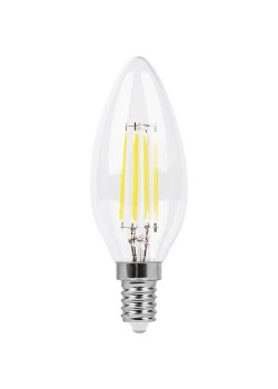 Лампа светодиодная филаментная Feron E14 11W 4000K Свеча Прозрачная LB-713 38008