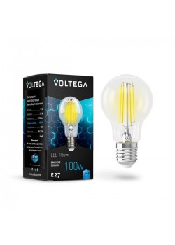 Лампа светодиодная филаментная Voltega E27 10W 4000К прозрачная VG10-А1E27cold10W-F 7101