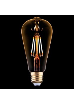 Лампа светодиодная филаментная E27 4W 2200K прозрачная 9796