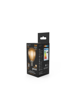 Лампа светодиодная филаментная Gauss E14 5W 2700K прозрачная 105801105