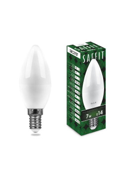 Лампа светодиодная Saffit E14 7W 4000K Свеча Матовая SBC3707 55031
