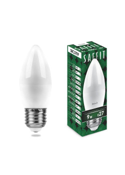 Лампа светодиодная Saffit E27 9W 4000K Свеча Матовая SBC3709 55129