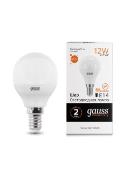 Лампа светодиодная Gauss E14 12W 3000K матовая 53112
