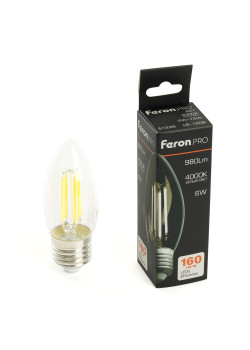 Лампа светодиодная Feron.PRO LB-1206 Свеча E27 980LM 6W 175-265V 4000K 51239