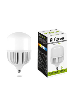 Лампа светодиодная Feron E27-E40 100W 4000K матовая LB-65 38219