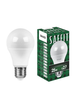 Лампа светодиодная Saffit E27 25W 4000K Шар Матовая SBA6525 55088