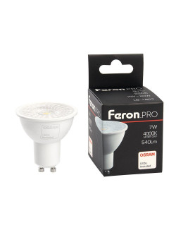 Лампа светодиодная Feron GU10 7W 4000K матовая LB-1607 38177