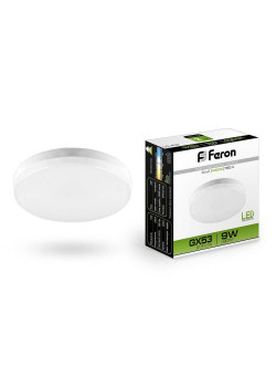 Лампа светодиодная Feron GX53 9W 4000K Таблетка Матовая LB-452 25829
