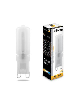 Лампа светодиодная Feron G9 7W 2700K Прямосторонняя Матовая LB-431 25755