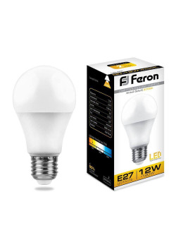 Лампа светодиодная Feron E27 12W 2700K Шар Матовая LB-93 25489