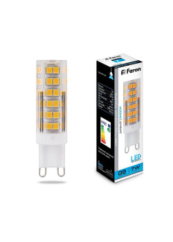 Лампа светодиодная Feron G9 7W 6400K прозрачная LB-433 25768