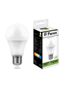 Лампа светодиодная Feron E27 10W 4000K Шар Матовая LB-92 25458