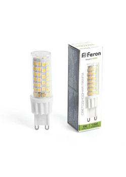 Лампа светодиодная Feron G9 13W 4000K прозрачная LB-436 38153