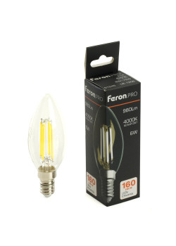 Лампа светодиодная Feron.PRO LB-1206 Свеча E14 980LM 6W 175-265V 4000K 51245