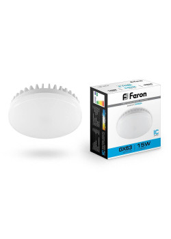 Лампа светодиодная Feron GX53 15W 6400K Таблетка Матовая LB-454 25869