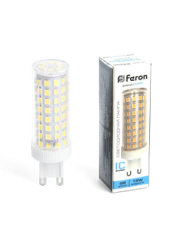 Лампа светодиодная Feron G9 15W 6400K прозрачная LB-437 38214