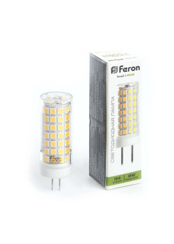 Лампа светодиодная Feron G4 9W 4000K прозрачная LB-434 38144