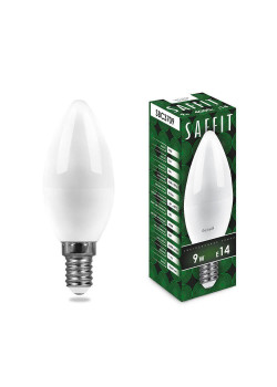 Лампа светодиодная Saffit E14 9W 4000K Свеча Матовая SBC3709 55079
