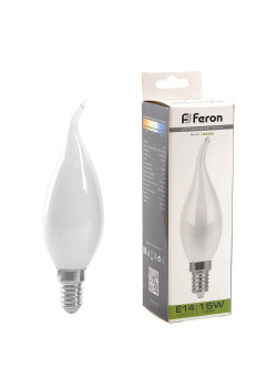 Лампа светодиодная Feron E14 15W 4000K Свеча на ветру Матовая 38262