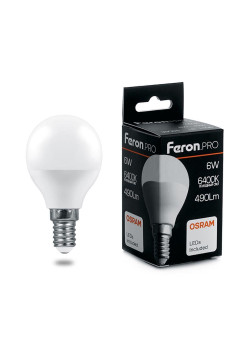 Лампа светодиодная Feron Pro E27 6W 6400K матовая LB-1406 38067